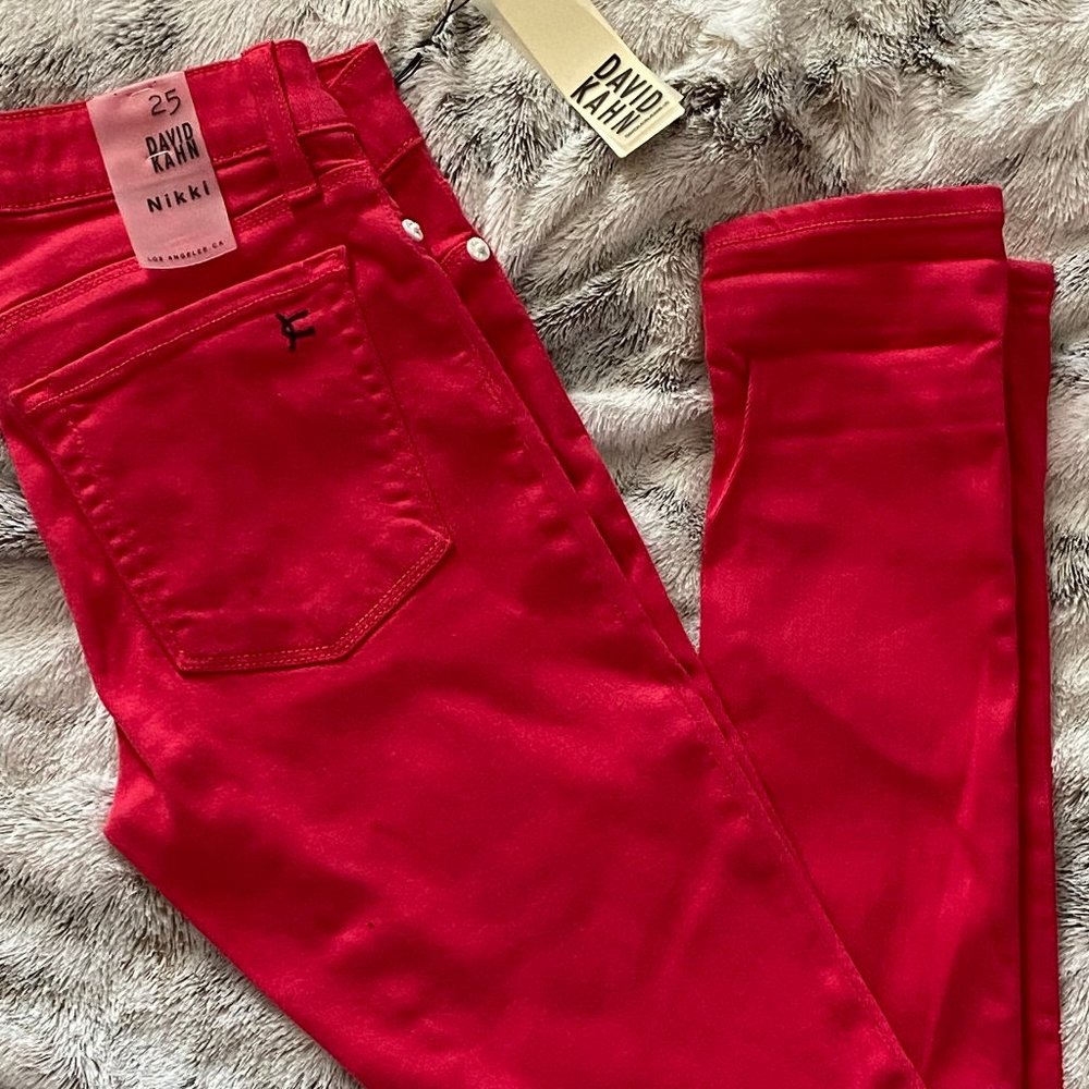 💖HOST PICK💖 David Kahn Nikki Skinny Stretch Denim Jeans Pink Size 25 0-2 NWT